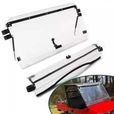 2-in-1 Scratch Resistant Clear Flip Windshield For Kawasaki Mule PROMX 2019-2024