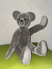 Vintage Teddy Bear 16" Jointed Nylon Gray Custom Bear.  Award Winner