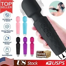 Rechargeable 20 Speed Handheld Massager Vibrator Wand Vibrating Massage 5 colors