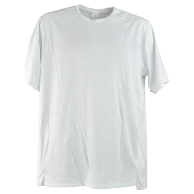 White Dry Fit Vent Plain Solid Blank Adults Men Loose Crew Neck Tshirt Tee