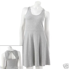 SO Juniors Cutout Back Tank Skater Dress Grey NWT Small OR Medium Easy Casual 