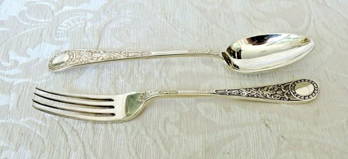Set posate dessert cucchiai e forchette Sheffield Venetian pattern dessert set - Foto 4 di 10
