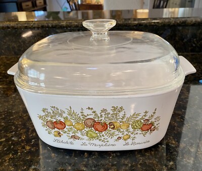 Corning Ware Spice of Life quart baking dish-A B-block Stamp