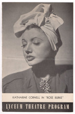 Katharine Cornell "ROSE BURKE" Gregory Peck 1942 FLOP Minneapolis Tryout Program