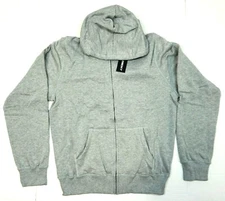 DECKY Full Zip Hoodie Sweatshirt Hoody Pockets Men's Gray New