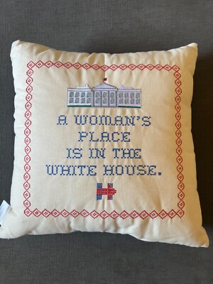 NEW! Hand Embroidered Pillow Hillary Clinton Official Campaign Merch 2016 RARE! 