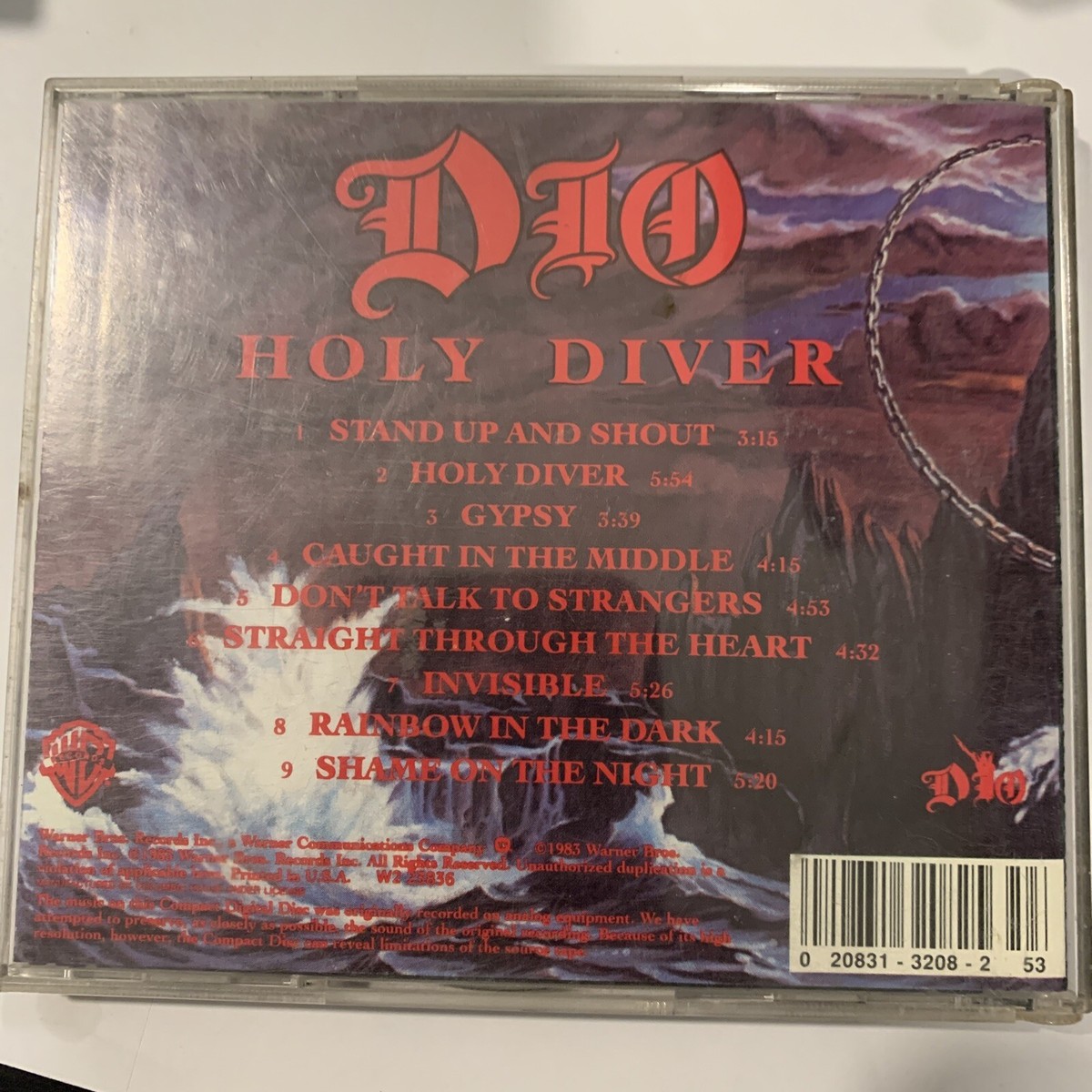Dio – Holy Diver CD 1983 Warner Bros. Records ‎– 9 23836-2