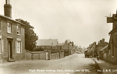 Sutton Isle of Ely High Street Blick nach Osten & Das Schiff & Roter Löwe im Blick 1913