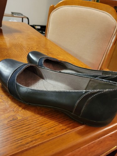 Black Leather Shallow Toe Flats By Life Stride Sz 9.5. Clean Pre-owned Condtn - Picture 6 of 12