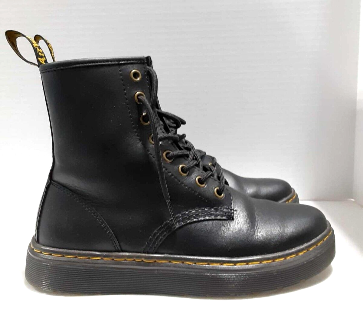 Doc Martens Womens Zavala Black Combat Leather Lace Up Ankle Boots