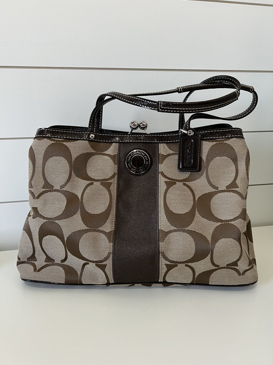 Coach Signature Carryall Satchel Handbag No. J1276-F19190 Brown | eBay
