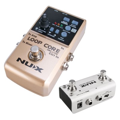 Nux Loop Core Deluxe Bundle Effektgerät Looper Pedal für Gitarre und Bass