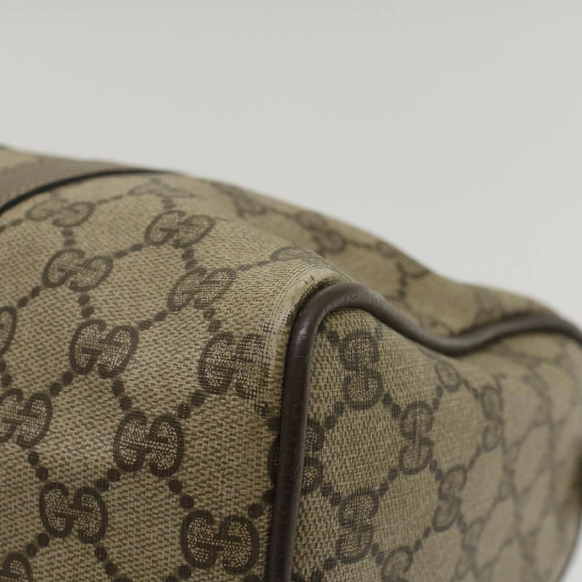 GUCCI GG Canvas Web Sherry Line Boston Bag Beige Red Green 24 02 