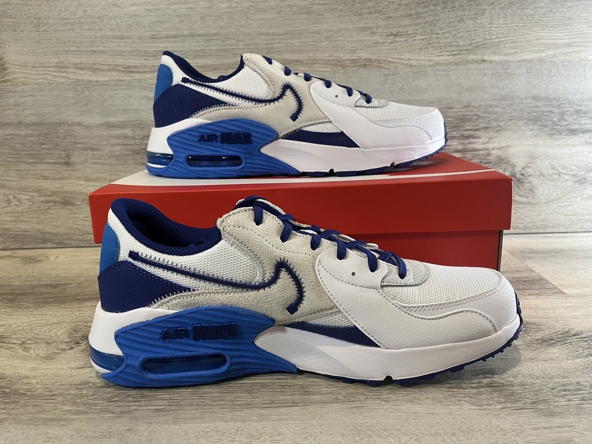 Nike Air Max Excee Shoes White Royal Blue Black DZ0795-100 Men's