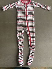 Kickee Pants Pink Purple And Burgundy Stripe Pajamas 18/24 EUC