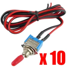 10 PACK- SECURITY ALARM PRE-WIRED On/Off MINI TOGGLE SWITCH-SAME DAY SHIPPING!