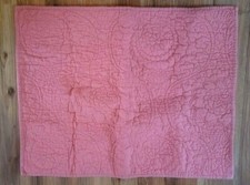 Pottery Barn BELGIAN LINEN FLORAL STITCH Standard Sham DESERT ROSE NWOT #P274