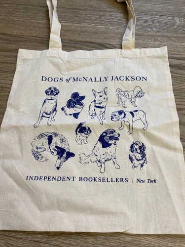 NWOT Dogs of McNally Jackson Independent Booksellers New York Cotton Tote Bag