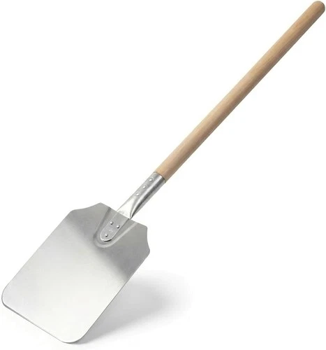 Aluminium Pizza Peel 28x22.5cm Long Wooden Handle 91cm Wood Fired Oven