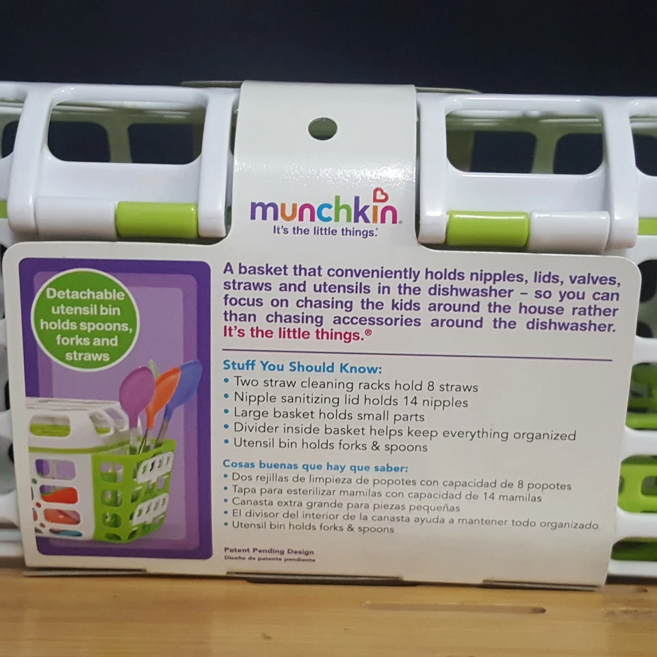 Cesta para lavavajillas Munchkin® de lujo de alta capacidad, grande, verde, NUEVA Foto 4 de 4