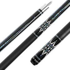 58" Pool Cue Stick Canadian Maple 13mm Tip Billiard with 19oz, Paua shell