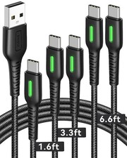 5-Pack Type-C Charger Cable 3.1A Fast Charging for Samsung Galaxy, iPhone 15 16