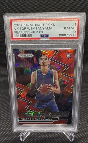 2023 Panini Prizm Draft Picks Victor Wembanyama #1 Fearless - Red Ice PSA 10