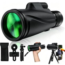 High-Powered 80x100 Monocular Telescope with Smartphone Adapter for Bird Watchin