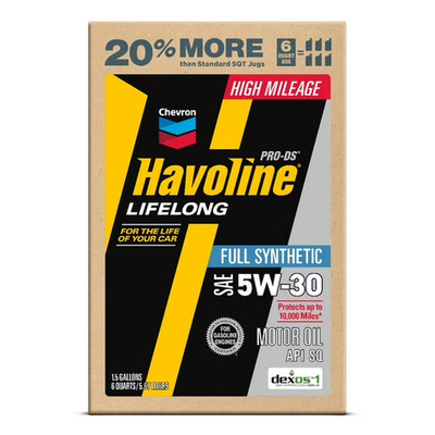 Havoline Lifelong 5W-30 Full Synthetic Motor Oil 6qt Multi-Pack