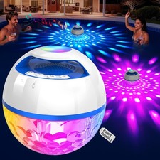 Upgraded Bluetooth Pool Speaker with Lights, IP68 Waterproof, Portable Floating