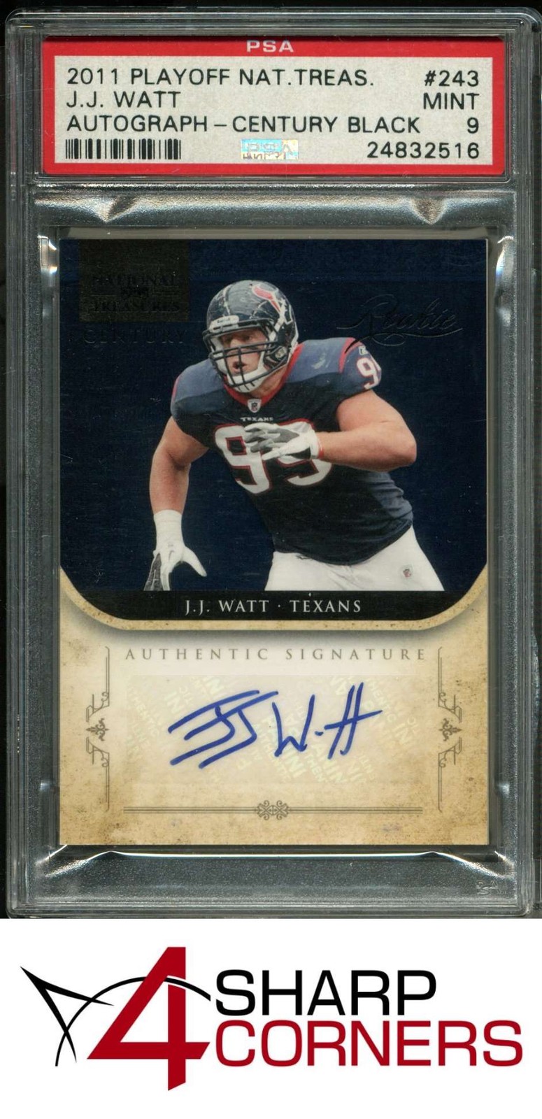 JJ Watt Playoff National Treasures #243 Autograph-Century Black