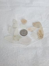 13 Medium Large Genuine Hawaii Sea Glass Beach White Tumbled Combed Crafts Art