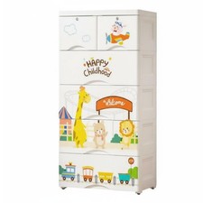 Drawer Cabinet Five Tiers Easy Mobility Safety Feature for Playroom