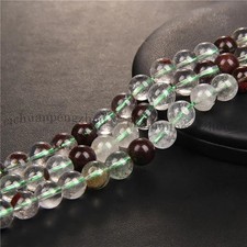 Natural Green Ghost Quartz 8mm Round Gemstone Loose Beads 15'' Jewelry Making