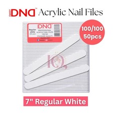DND Acrylic Nail File 7" Regular White 100/100 Grit Pack of 50 pcs