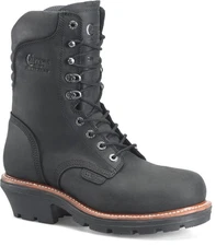 Chippewa Mens Thunderstruck 400G WP CT Charcoal Black Leather Work Boots