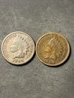 Lot of 2 Indian Head Cent Pennies 1893 1898 United States 1c Coins