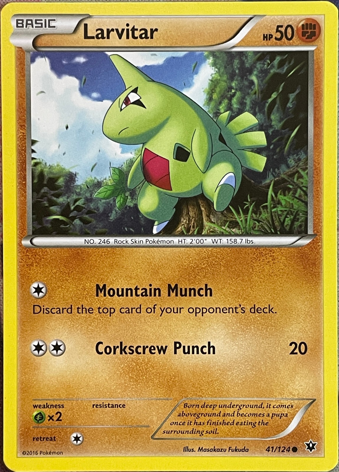 Larvitar - 41/124 - XY Fates Collide Pokemon 2016
