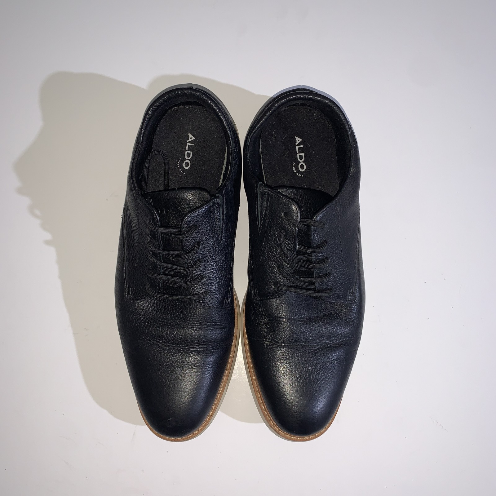 SAOLA Scarpe Aldo uomo taglia 11 pelle nera casual Oxford derby stringate suola comoda