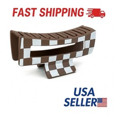 Brown Checker Hair Claw Clip Retro Rectangle Barrette Strong Grip for Women Girl