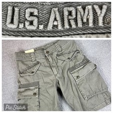 US Army Cargo Shorts Men 30 (27) Authentic Apparel NYC Khaki Utility Pockets
