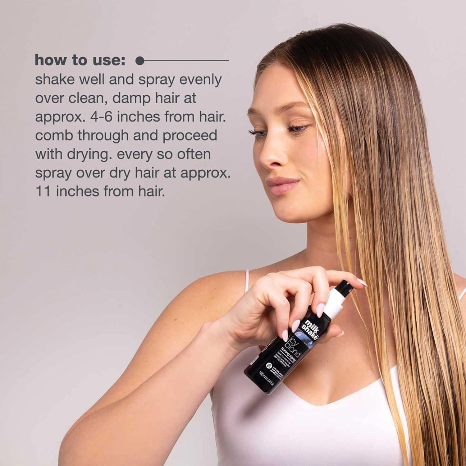 milk_shake Icy Blonde Toning Spray, 3.4 fl oz, Purple Toner Mist for Blondes