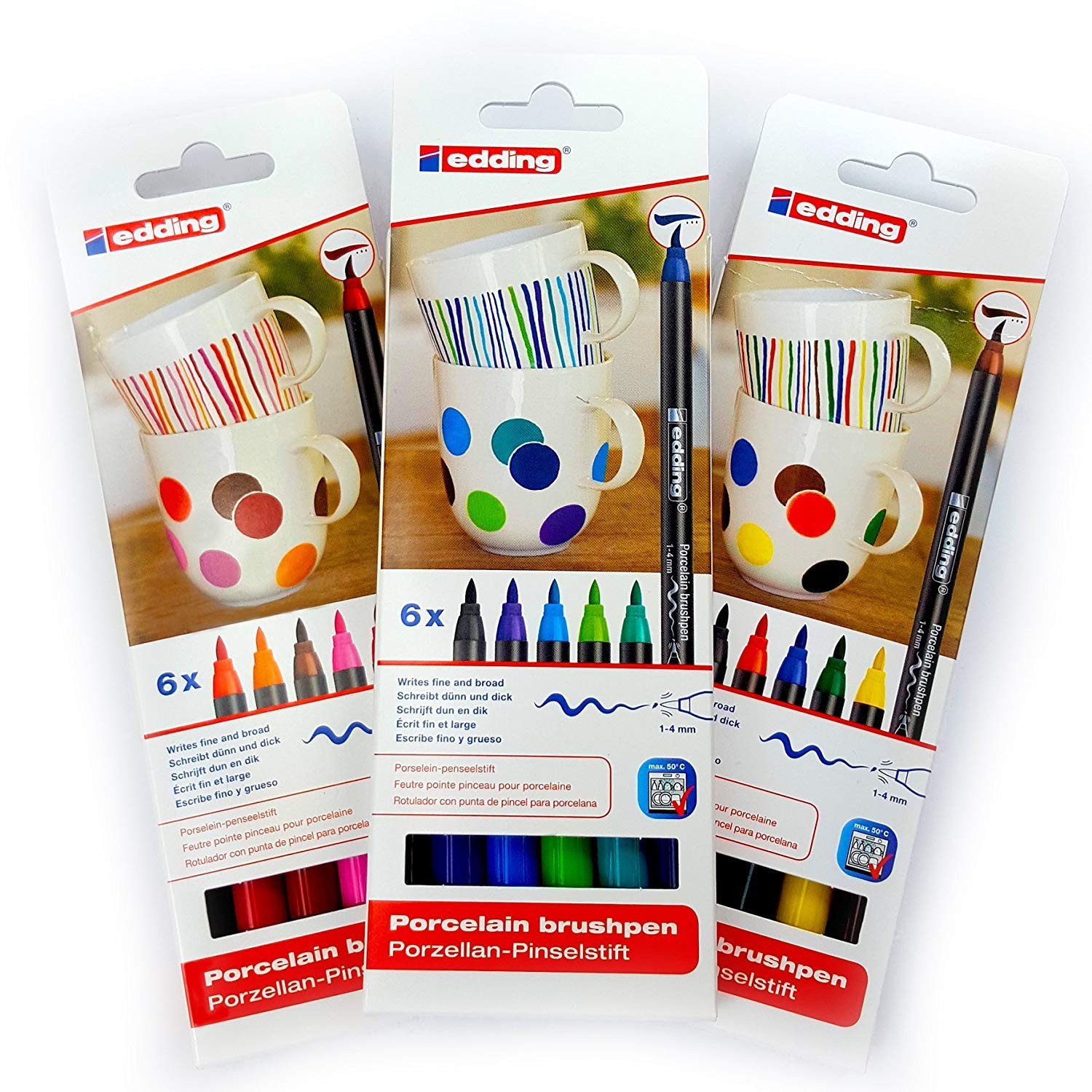 4200 Porcelain Markers, 3 x 6, 1-4 mm Tip, Assorted Colours,