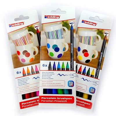 4200 Porcelain Markers, 3 x 6, 1-4 mm Tip, Assorted Colours, Ceramic, Mugs