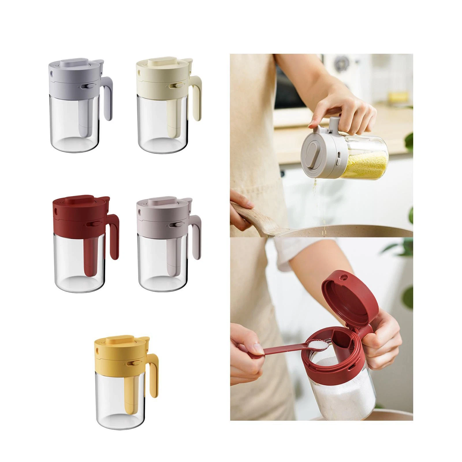 Spoon Separator Multipurpose Condiment Jar Pepper Can Kitchen Canister