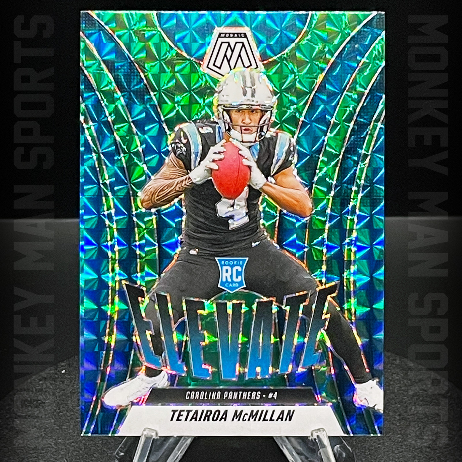 2025 Mosaic Football - Tetairoa McMillan Rookie RC - ELEVATE #6 GREEN MOSAIC