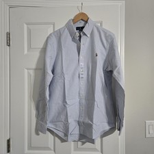 Polo Ralph Lauren Classic Fit Striped Oxford Shirt in a blue and white