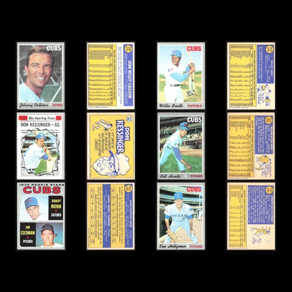 Lote de colección de los Chicago Cubs sin duplicados de 100 tarjetas de béisbol Topps distribuidor a granel en muy buena condición Foto 4 de 4