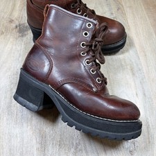 Vtg Skechers Boots Womens 10 Brown Leather Pl...