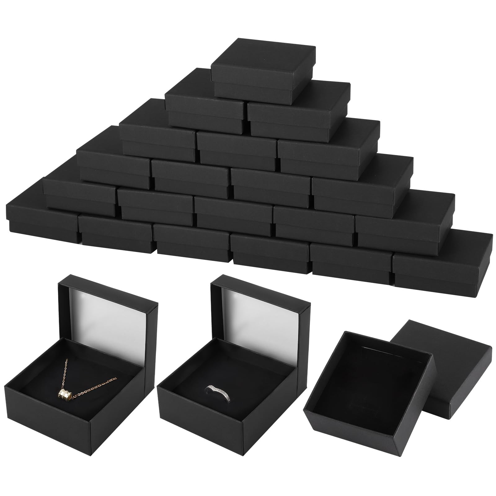 24pcs Jewelry Gift Boxes Black Small Jewelry Packaging Boxes Jewelry Storage ...